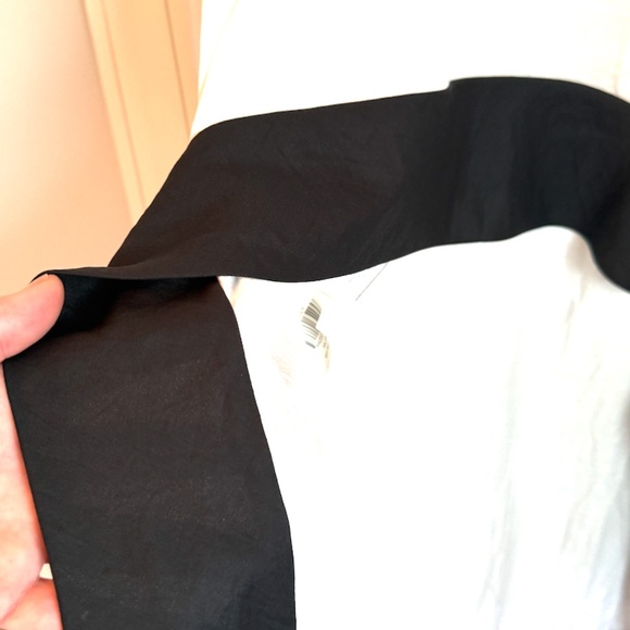 BCBG MAXAZRIA CLOVER HIGH-LOW TOP/TUNIC LONG SLEEVE Medium Black and White - Picture 3 of 6